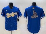 Los Angeles Dodgers blank blue gold fashion baseball Jerseys-BD 03