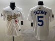 2025 Nike Los Angeles Dodgers #5 Freddie Freeman white gold fashion majestic baseball jerseys 02
