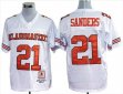 Oklahoma State Cowboys #21 Barry Sanders M&N white color jersey