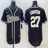 Nike New York Yankees #27 Giancarlo Stanton black majestic baseball Jersey Joint name 01