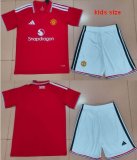 2026-2027 Manchester United club kids red white soccer jerseys home