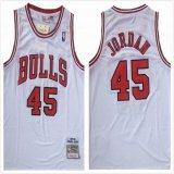 Chicago Bulls #45 Michael Jordan throwback white NBA Jersey