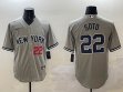 New York Yankees #22 Juan Soto gray majestic baseball Jersey-BD 01 New York Yankees #22 Juan Soto gray majestic baseball Jersey-BD 01