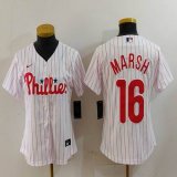 Youth Nike Philadelphia Phillies #16 Brandon Marsh white majestic baseball jerseys 01