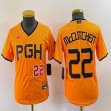 Women Nike Pittsburgh Pirates #22 Andrew McCutchen Yellow MLB baseball Jerseys city version 01
