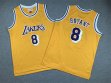 Youth Los Angeless Lakers #8 Kobe Bryant yellow Throwback basketball Jersey-XD