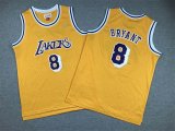 Youth Los Angeless Lakers #8 Kobe Bryant yellow Throwback basketball Jersey-XD
