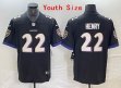 Youth Nike Baltimore Ravens #22 Derrick Henry black Color Rush Limited Jersey