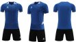 Custom blue black soccer jerseys
