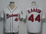 MLB Atlanta Braves Hank Aaron 44 Jerseys White