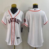 Women Nike Houston Astros blank white baseball jerseys -BD