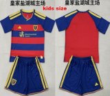 2026-2027 Royal Salt Lake City club red blue kid soccer jerseys home