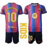 2026-2027 Barcelona club #10 LAMINE YAMAL red blue kids soccer jerseys home