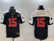 Nike Kansas City Chiefs #15 Patrick Mahomes black white Nike Vapor F.U.S.E. Limited Jersey-BD 01
