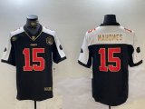 Nike Kansas City Chiefs #15 Patrick Mahomes black white Nike Vapor F.U.S.E. Limited Jersey-BD 01