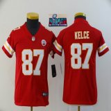 2023 super bowl Youth Nike Kansas City Chiefs Travis Kelce #87 red Color Rush Limited Jerseys