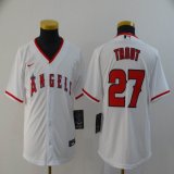 Youth Nike Anaheim Angels #27 Mike Trout white majestic baseball Jersey