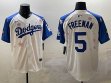 2025 Nike Los Angeles Dodgers #5 Freddie Freeman white blue fashion majestic baseball jerseys Sakura plate 01